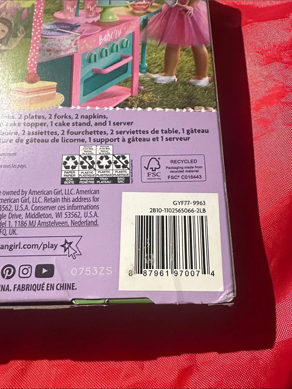 NEW American Girl Wellie Wishers Unicorn Birthday Treat Set - Aqua & Green